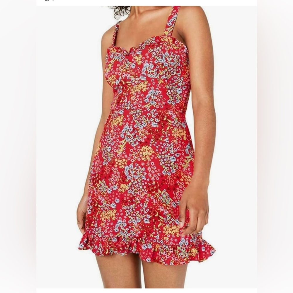 B. Darlin Juniors Tie Shoulder Floral Slip Dress